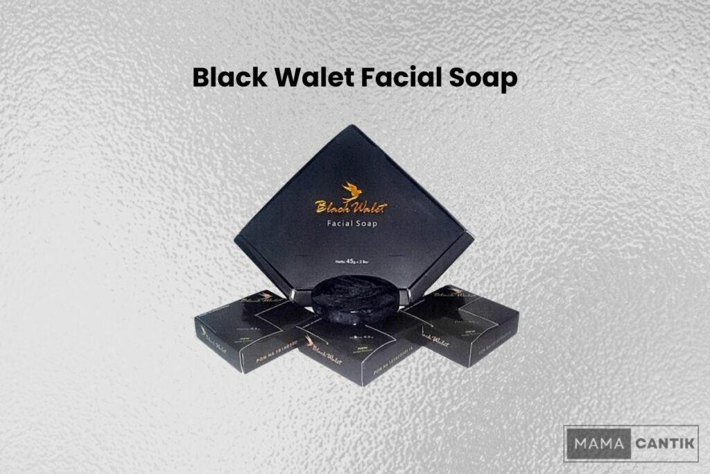 Black wallet facial soap